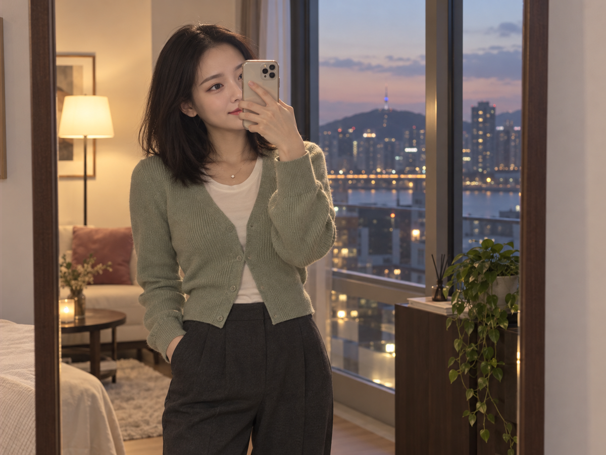 인천광역시 옹진군 이동과 방문 일정을 안내하는 젊은 성인 한국 여성 관리사